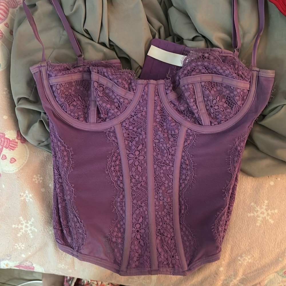 urban outfitters purple corset top